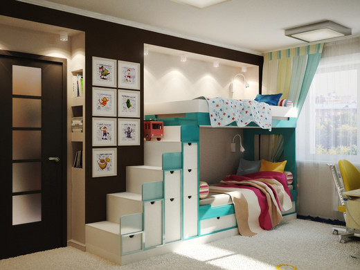 Мебель для детской комнаты мальчика и девочки