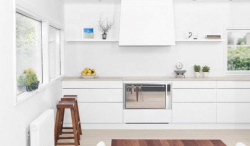 Современные идеи интерьера белой кухни + фото