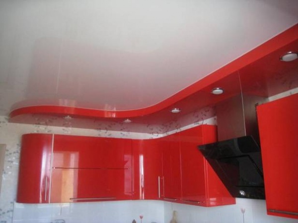 Дизайн потолка на кухне с фото: натяжные потолки из гипсокартона