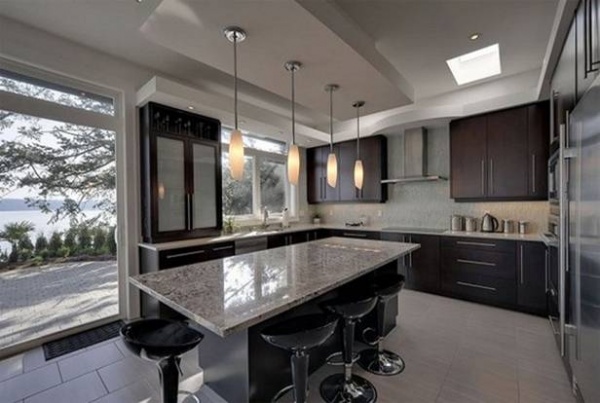 Дизайн потолка на кухне с фото: натяжные потолки из гипсокартона