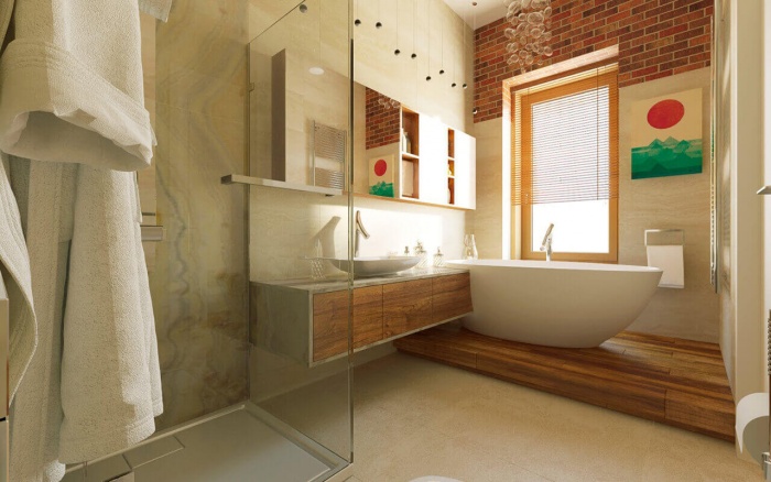 Дизайн ванной комнаты 9 кв м + фото