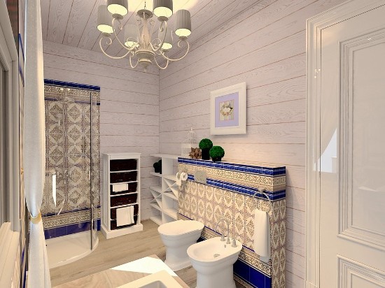 Дизайн ванной комнаты в деревянном доме + фото