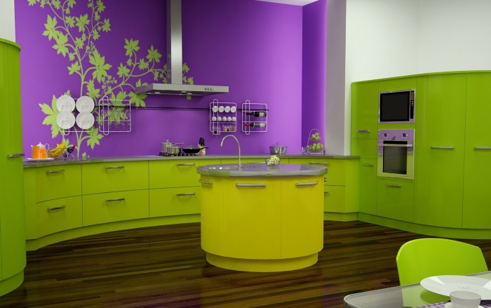 Цвет краски для стен на кухне