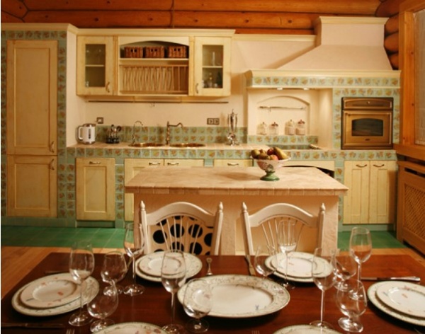 Дизайн кухни в частном доме + фото