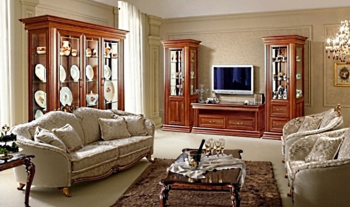 Мебель в классическом стиле для гостиной + фото
