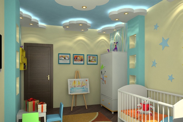 Натяжные потолки для детской комнаты + фото