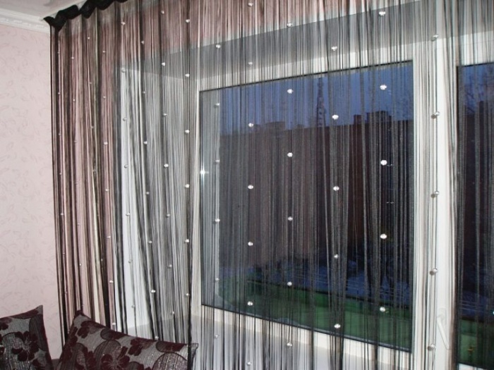Нитевые шторы в интерьере + фото