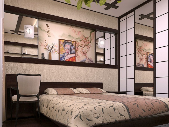 Спальня в японском стиле + фото