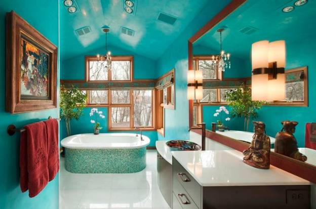 Ванная комната в бирюзовом цвете + фото